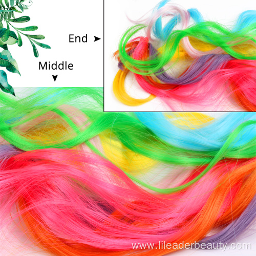 Colorful Ombre Curly Clip In Hairpieces For Volume